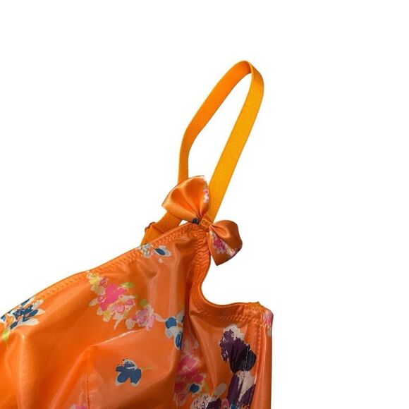 Savage X Fenty Night Blooms Unlined Demi Bra Orange Crème Bedtime Bouquet Print - Picture 3 of 6